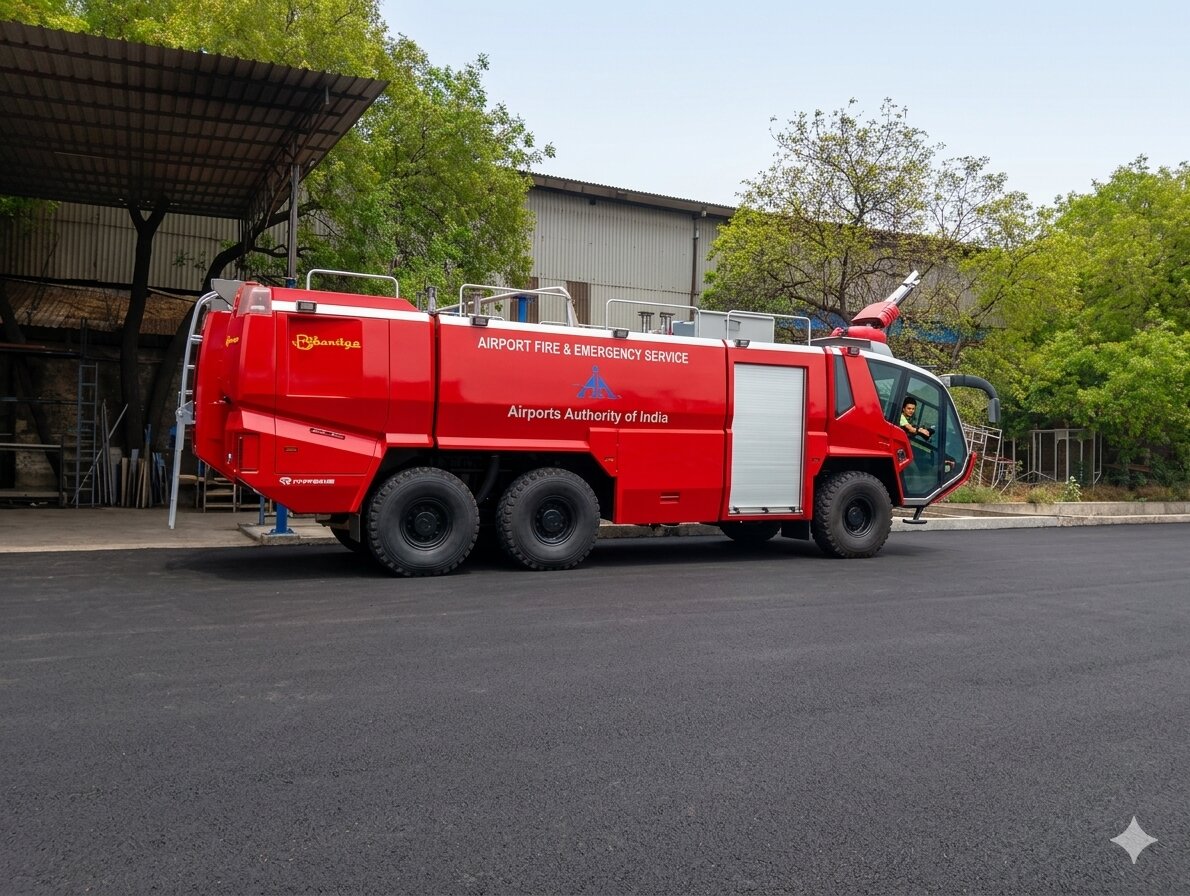 Airports Authority of India fire truck after restoration